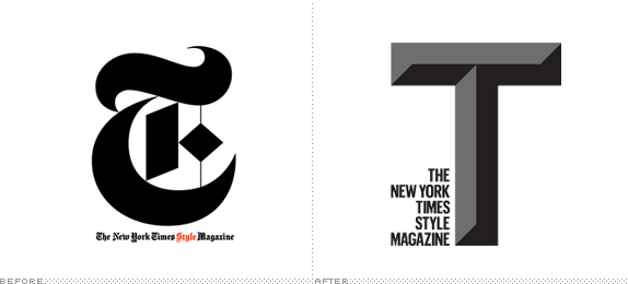 T Magazine Logo, Before and After