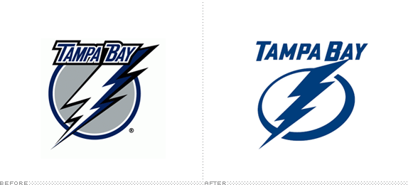 Tampa Bay Lightning Logo, Before and After