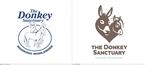 The Donkey Sanctuary Logo, Before and After