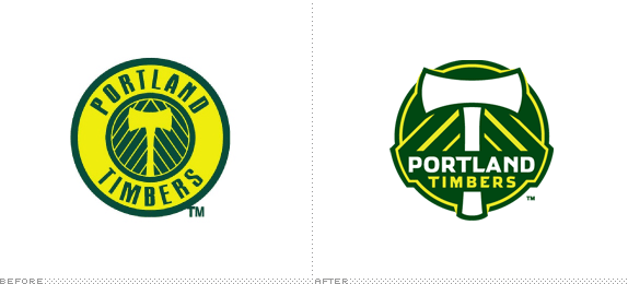 Portland Timbers Logo, Before and After