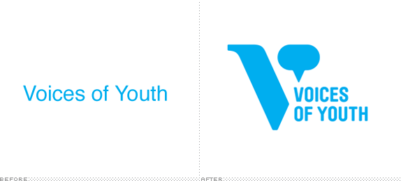 Voices of Youth Logo, Before and After