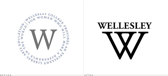 Wellesley College Logo, Before and After