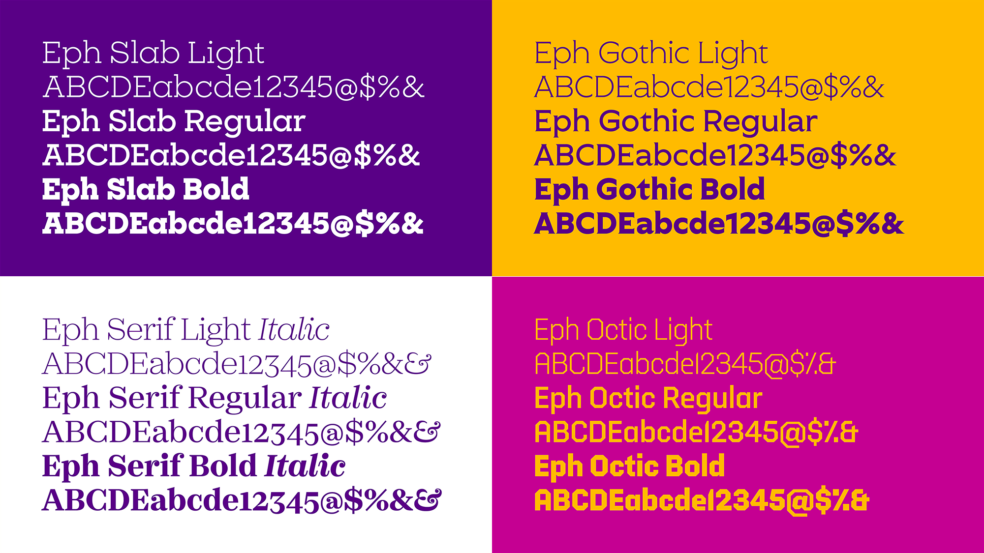 A Comprehensive Super Family of a Slab Serif, a Gothic, a Serif, and an Octic for Williams College