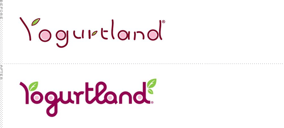 Yogurtland Logo, Before and After