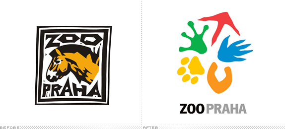Prague Zoo Logo, Before and After