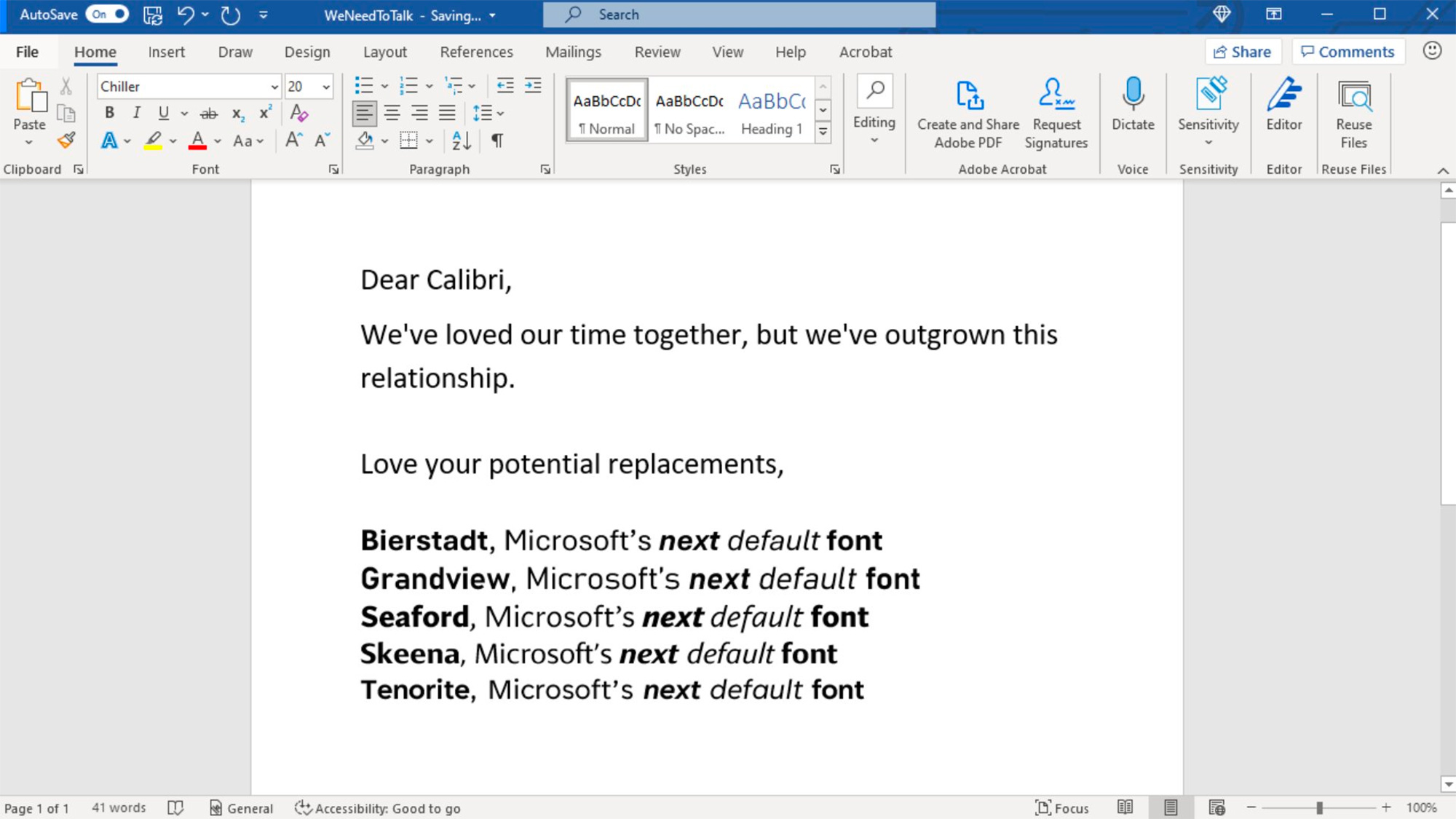 The Next Microsoft Default Font