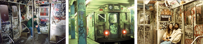 Graffitti subway cars
