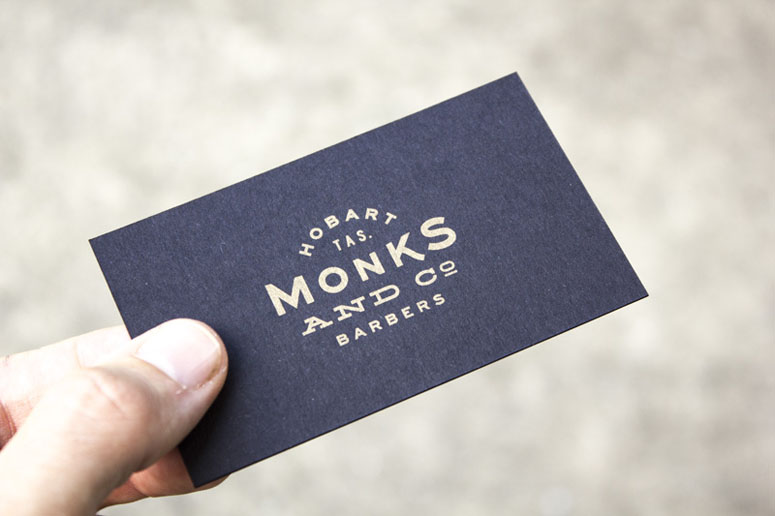 Monks & Co. Tasmanian Barbershop Business Cards