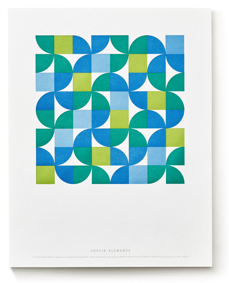 Lustig Elements Collection, The Beauty of Letterpress