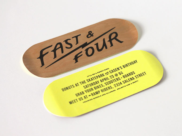 Fast &  Four Skateboard Deck Invitation