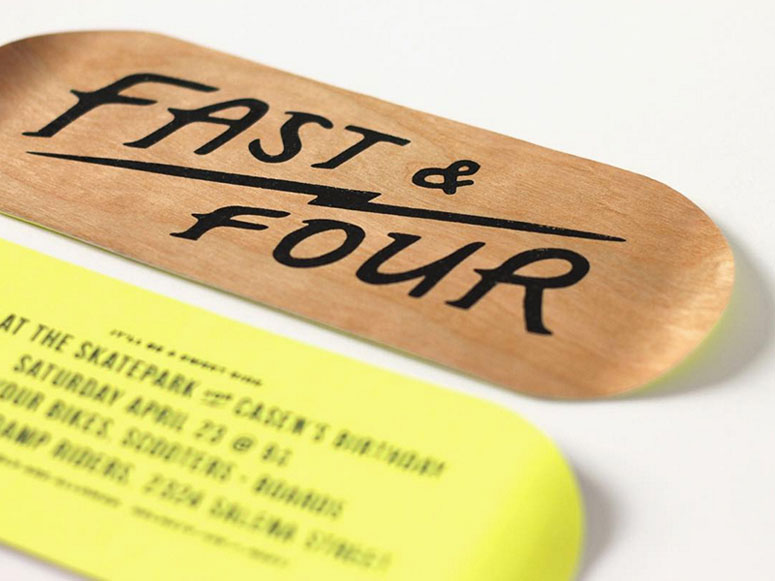 Fast &  Four Skateboard Deck Invitation