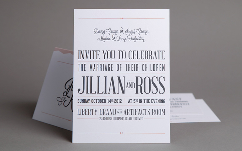 Typographic Wedding Invitation Package