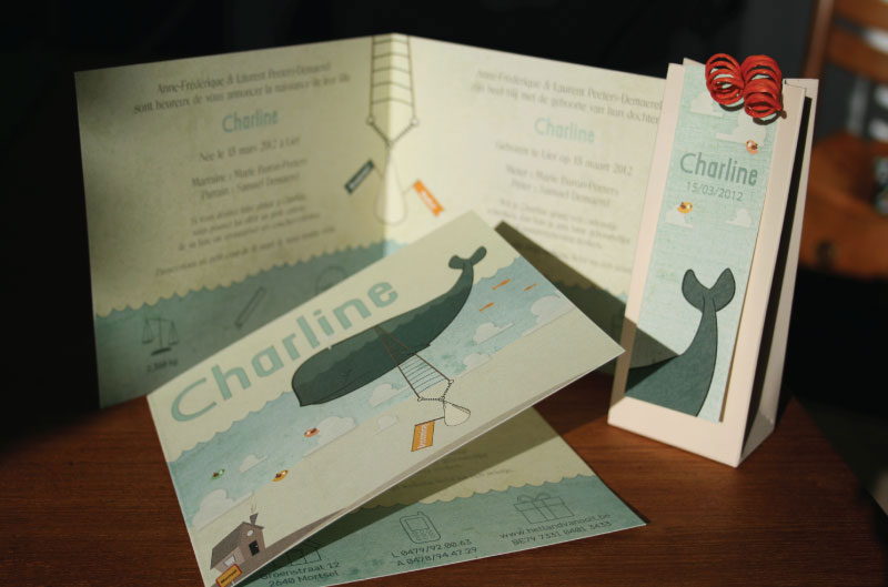 Birth Announcement Card for Baby Charline