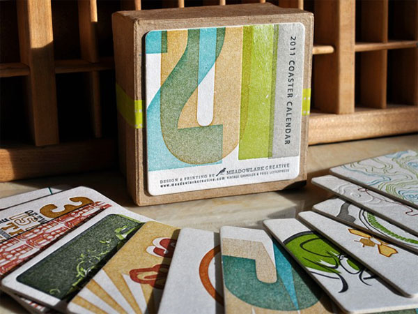 Meadowlark Creative Letterpress Coaster Calendar