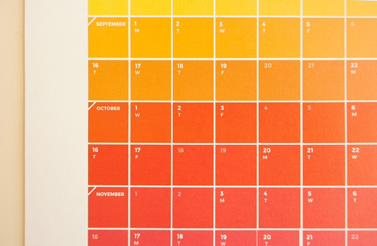 Colour Chart Calendar