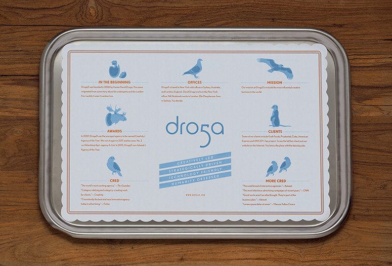 Dinner's Here: Droga5 Placemats and Coasters