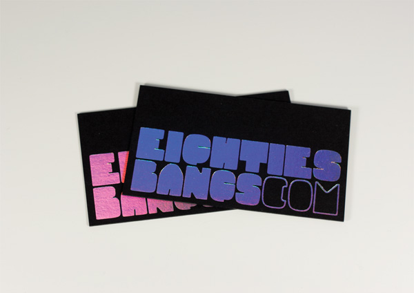 Eighties Bangs Business Cards