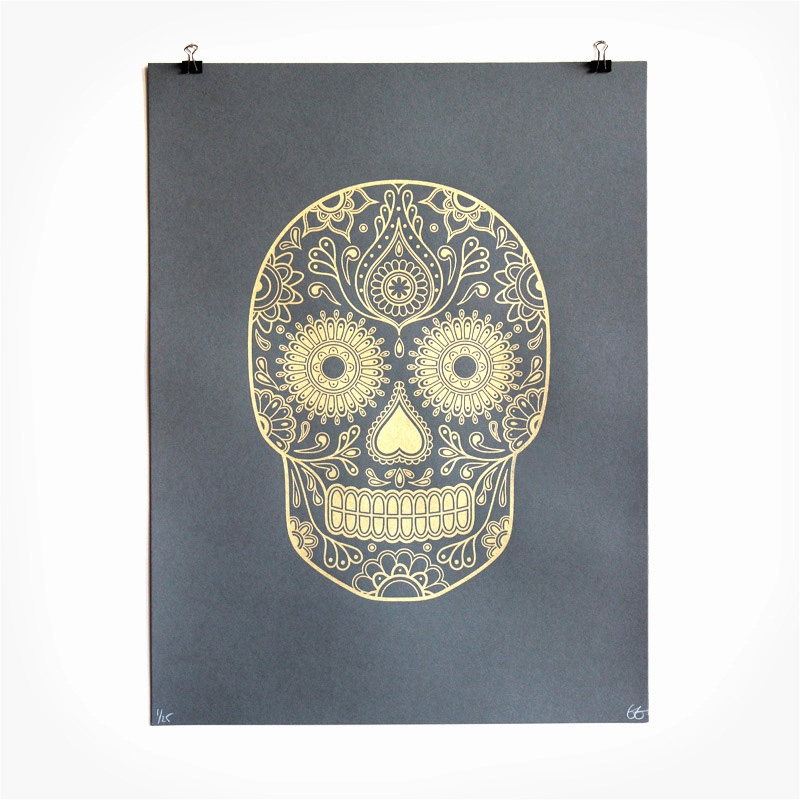Gold Day of the Dead Screen Print Release 