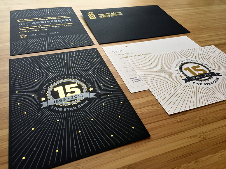 Five Star Bank 15 Year Anniversary Invitation Package
