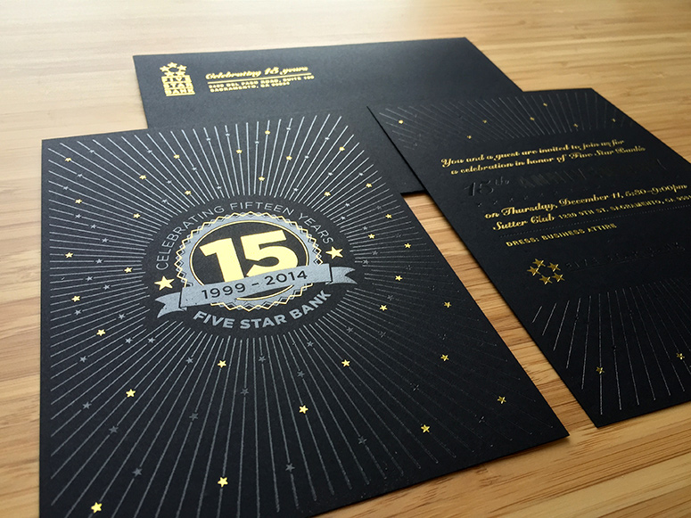 Five Star Bank 15 Year Anniversary Invitation Package