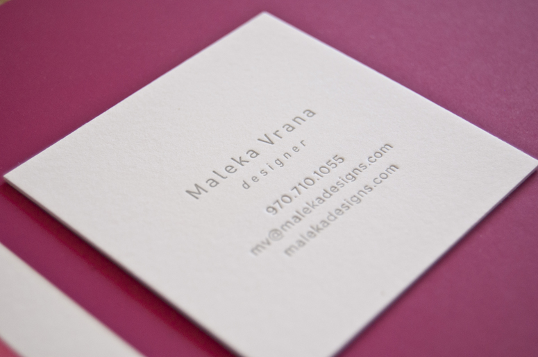 Maleka Designs Business Card