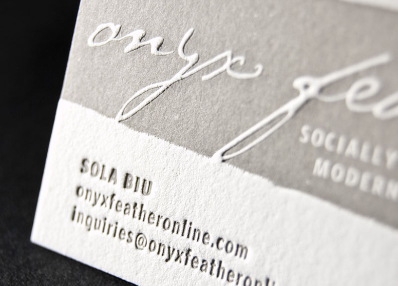 Onyx Feather Business Card