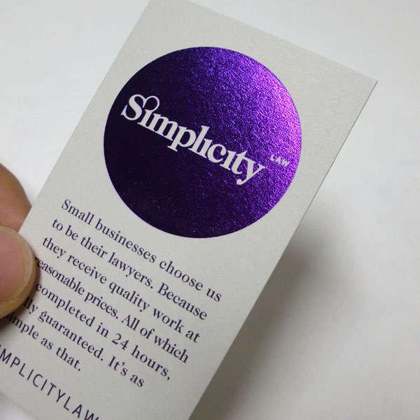 Simplicity Law Business Cards