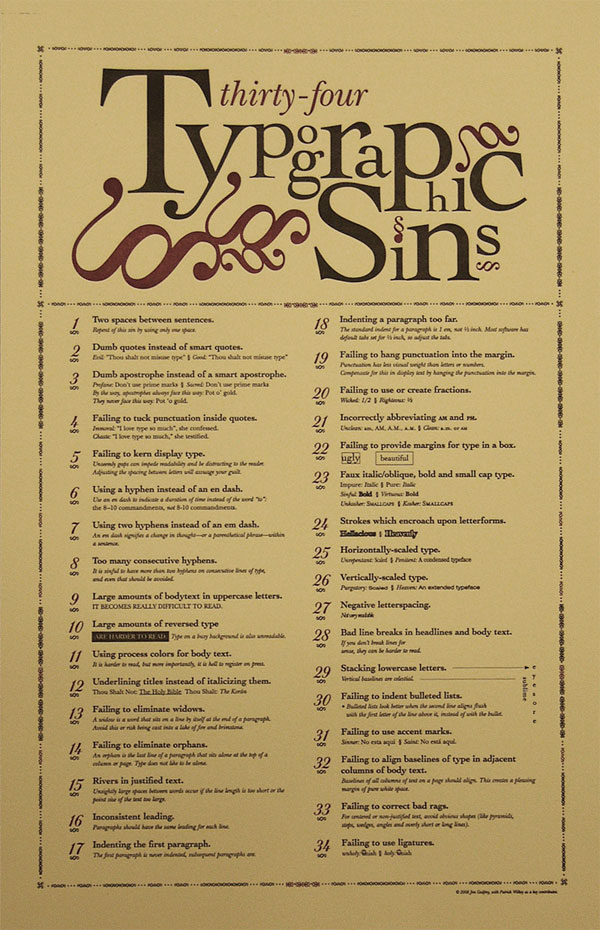 Typographic Sins Poster