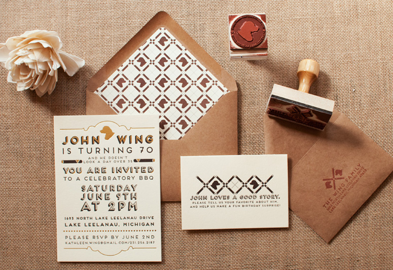 John Wing 70th Birthday Party Invitation